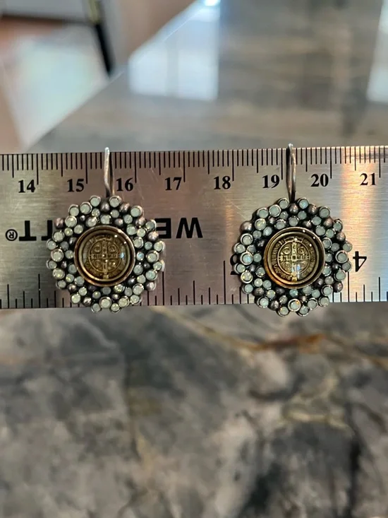 VIRGIN SAINTS & ANGELS CLOISTER EARRINGS - Picture 3 of 11